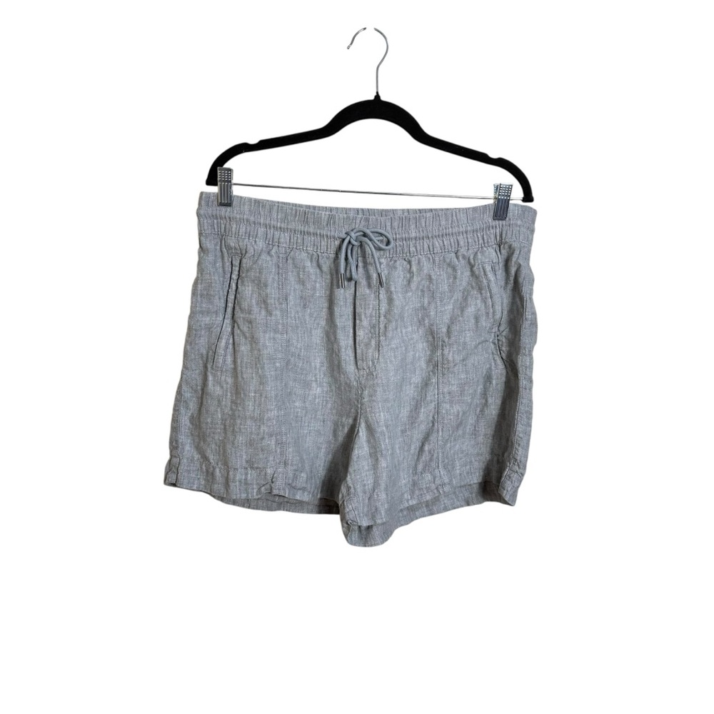 Athleta Light Gray Linen-Blend Drawstring Shorts